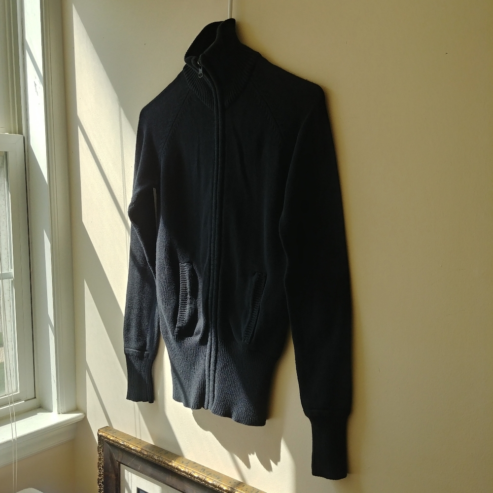 Zara, S, Black, Mock Neck, Cardigan Zipper Sweater